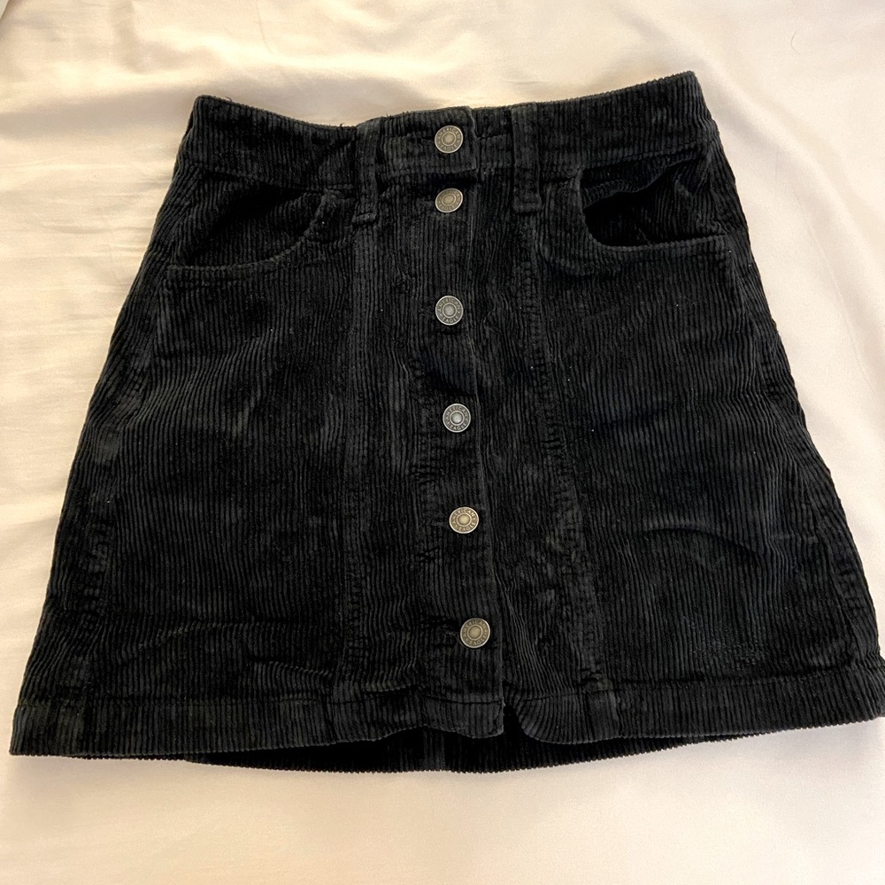 AE High-waisted A-line mini corduroy skirt
